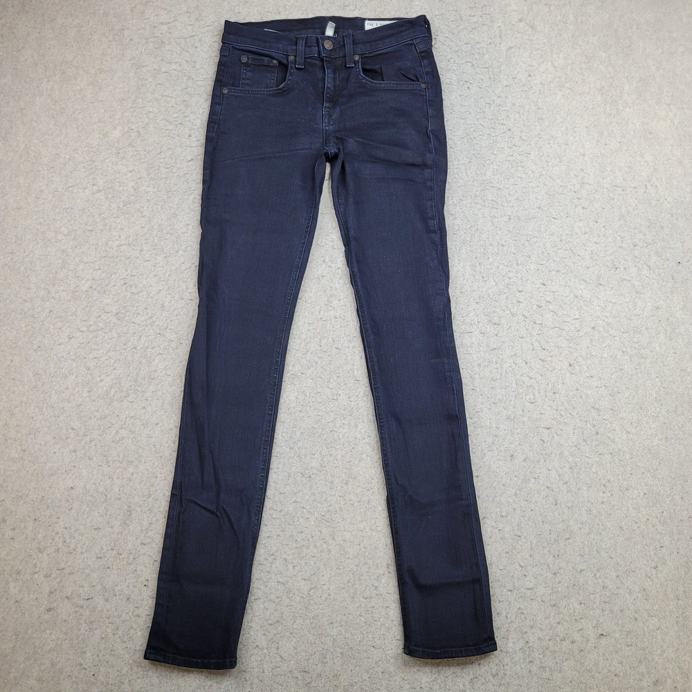 Rag & Bone High Rise Skinny Stretch Jeans Heritage Wash Blue Denim Size 24 26x29